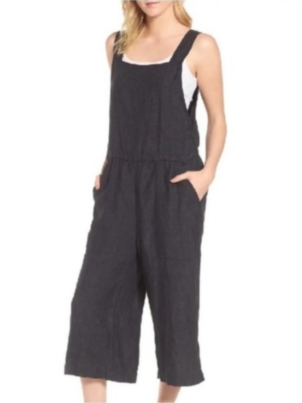 Eileen Fisher Delave Linen Jumpsuit Overalls